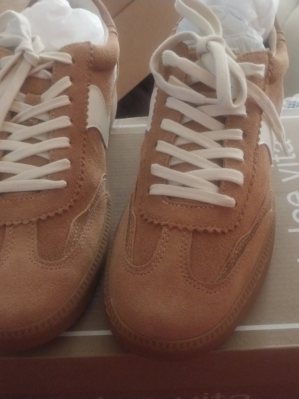 Dolce Vita Tan Suede Rubber Sole Sneakers Size 10.5. Comes With Original Box
